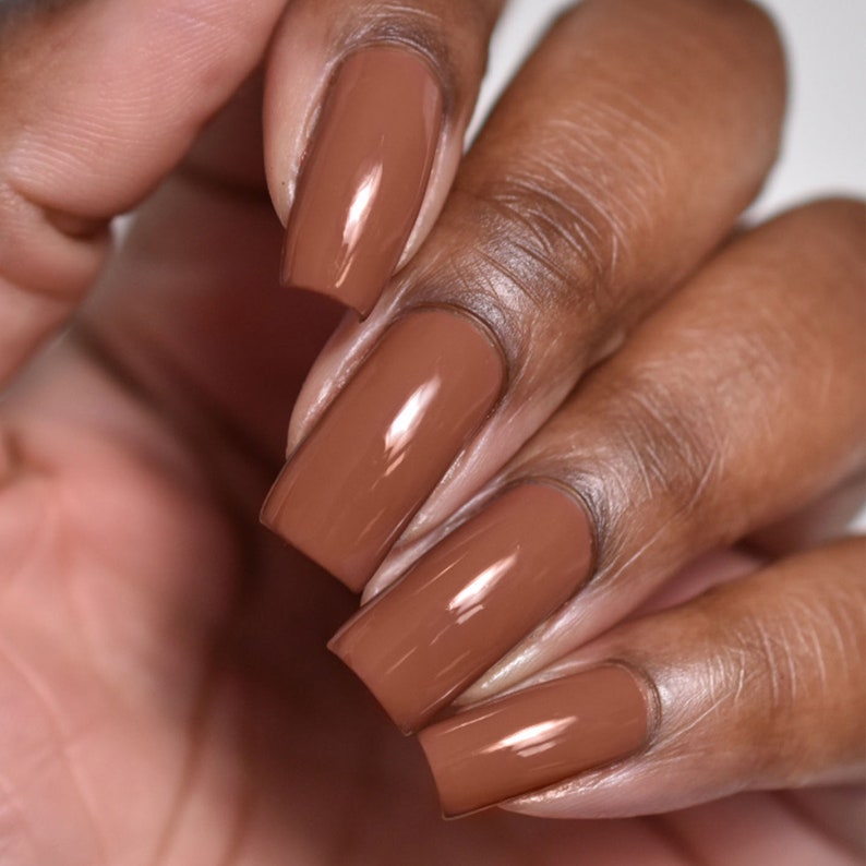 Milk Chocolate Brown Vegan Nail Polish Coffee Creme Polish Coffee Talk image 2