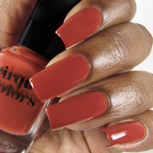 Terracotta Red Vegan Nail Polish - Burnt Orange Creme Polish - Red Hook