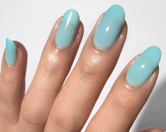 Robin Egg Blue Nail Polish - Cirque Colors Lagoon Jelly