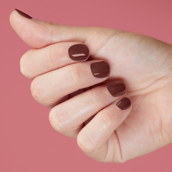 Chocolate Brown Jelly Nail Polish, Sienna Dark Reddish Brown Nails - Cocoa Jelly