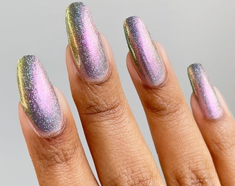 Gray Shimmergraphic™ Nail Polish - Cirque Colors Grimoire Glitz