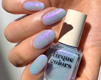 Dusty Blue Shimmer Shimmergraphic Nail Polish - Cirque Colors Spoonful of Sugar