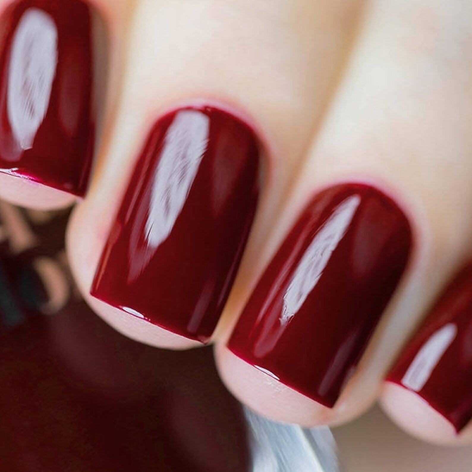 Dark Red Nail Polish Blood Red Crimson Creme Nail Polish Etsy