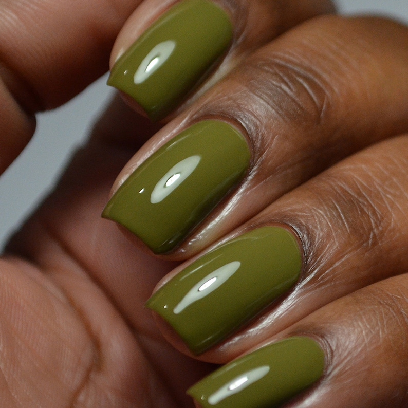 Olive Green Nail Polish, Army Green Nails