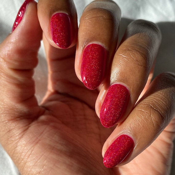 Ruby Red Holographic Polish Glitter Holo - Etsy