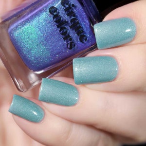 Turquoise Blue Thermal Nail Polish Violet Purple Mood Color Temperature Changing Nail Polish Luna image 2