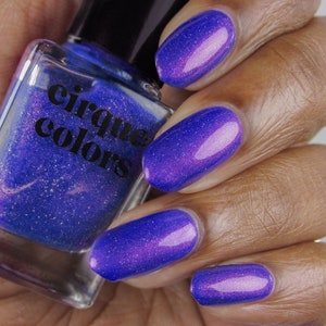 Violet Blue Purple Vegan Nail Polish - Blue Shimmer Holographic Nails - Vegan Nail Polish - Dusky Skies