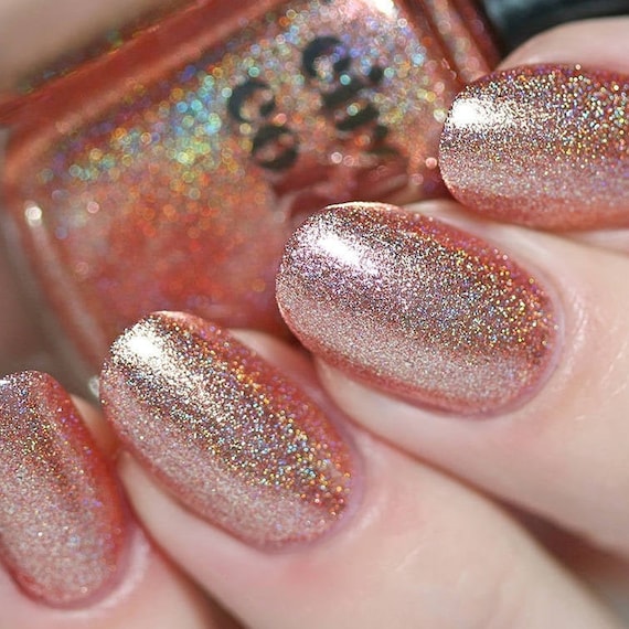 Rose Gold Holographic Vegan Nail Polish Gold Glitter Nails - Etsy UK Rose Gold Holographic Vegan Nail Polish Gold Glitter Nails - Etsy UK