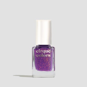 Purple Speckled Vegan Nail Polish Gold Glitter Flake Nails Izola image 5