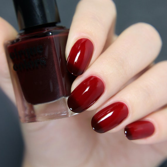Deep Red to Bright Red Thermal Vegan Nail Polish Red Color - Etsy Deep Red to Bright Red Thermal Vegan Nail Polish Red Color - Etsy