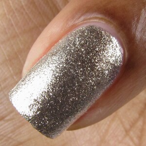 Silver Metallic Vegan Nail Polish Gold Shimmer Sparkle GlitterNails Reflektor image 2