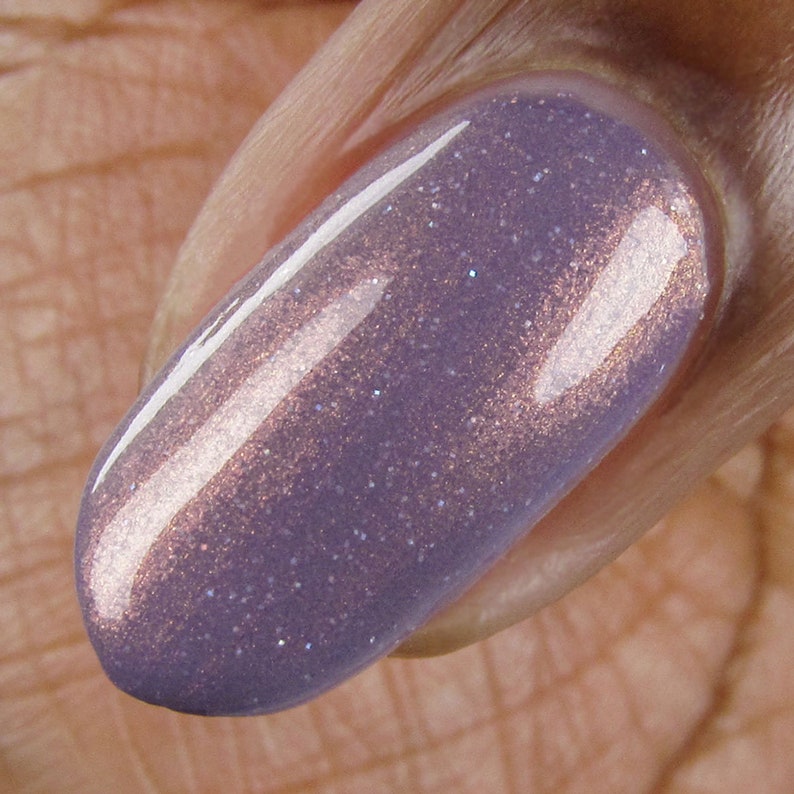 Violet Purple Gray Iridescent Vegan Nail Polish, Lavender Shimmer Holographic Nails Wildflowers image 4