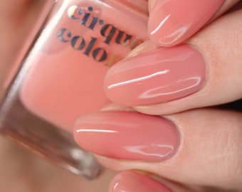 Sheer Coral Pink Jelly Vegan Nail Polish - Cirque Colors - Peach Jelly