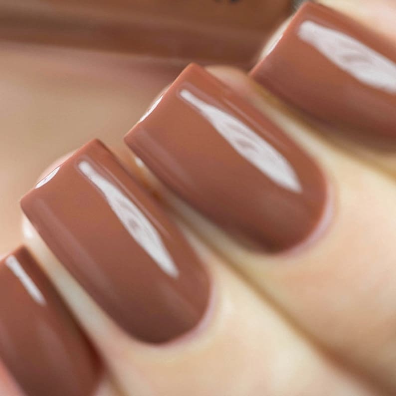 Milk Chocolate Brown Vegan Nail Polish Coffee Creme Polish Coffee Talk image 3