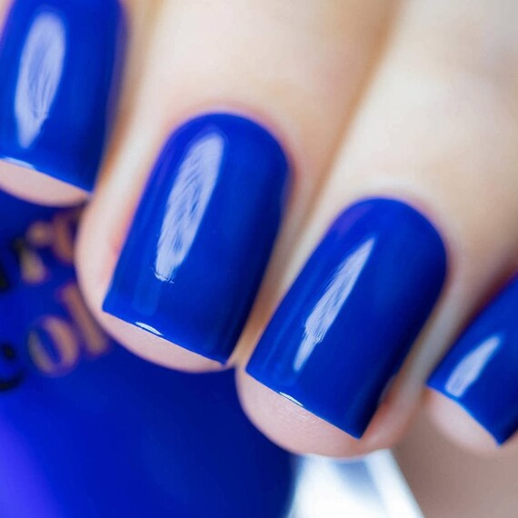 Nyfw Cobalt Blue Nail Polish Bright Blue Creme Nail Polish Etsy
