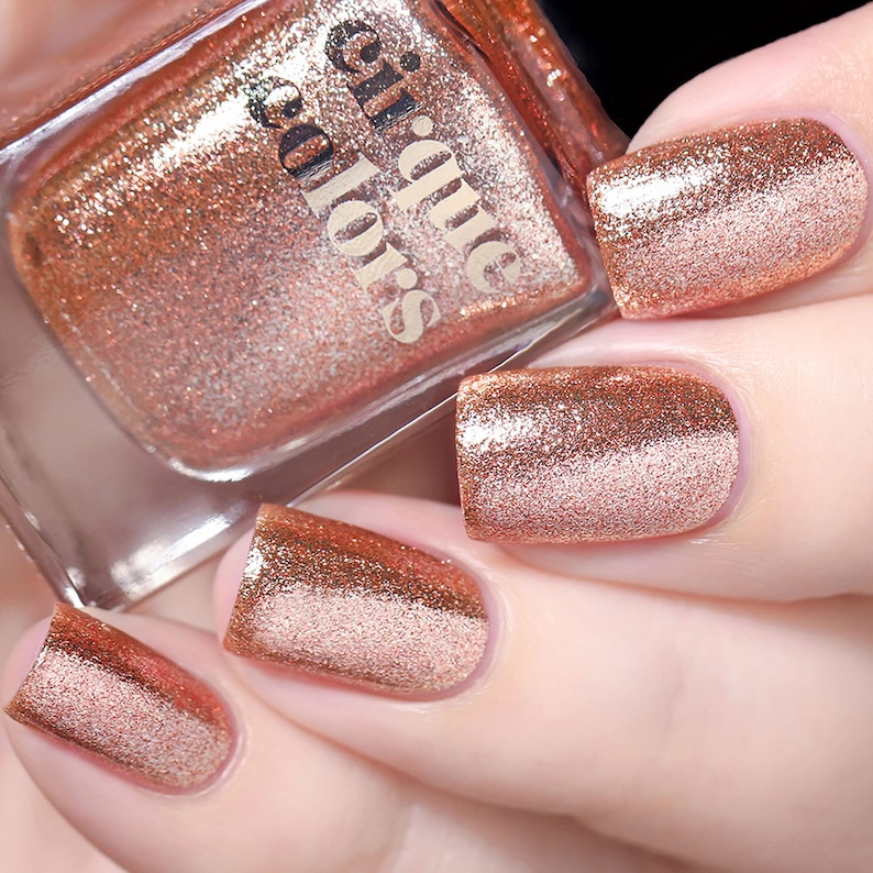 Halcyon Rose Gold Nail Polish Metallic Glitter Boho Indie Etsy