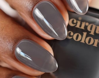 Charcoal Grey Jelly Nail Polish: Sheer, Buildable Finish
