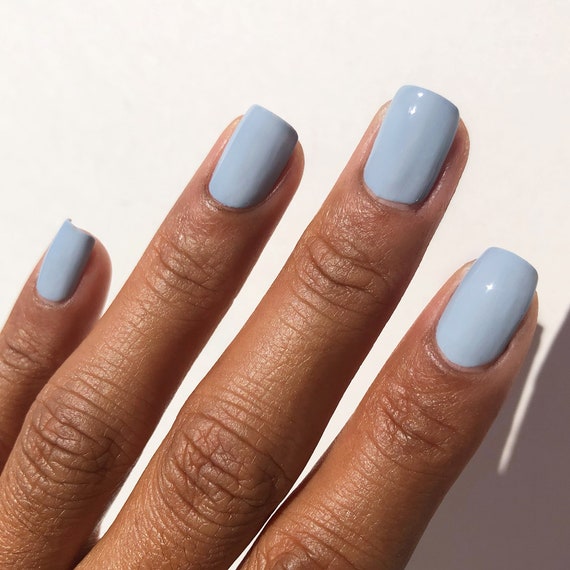 Indie Nails Cloudy Blue is Free of 12 toxins vegan cruelty-free quick dry  glossy finish chip resistant. Light Blue Colour shade Nail polish, enamel,  lacquer, paint Liquid: 5 ml