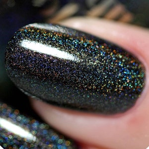 Black Holographic Glitter Vegan Nail Polish - Black Shimmer - Alter Ego