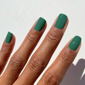 Deep Green Vegan Nail Polish - Dark Emerald Green Cream Polish - Lafayette