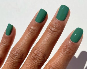 Deep Green Vegan Nail Polish - Dark Emerald Green Cream Polish - Lafayette