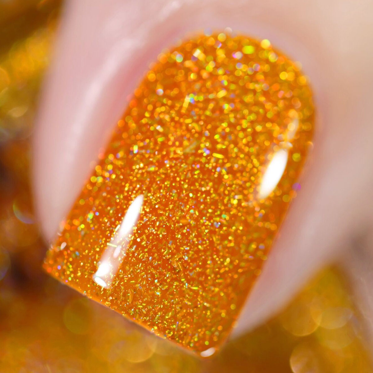 Citrine Golden Orange Holographic Jelly Nail Polish Yellow Etsy