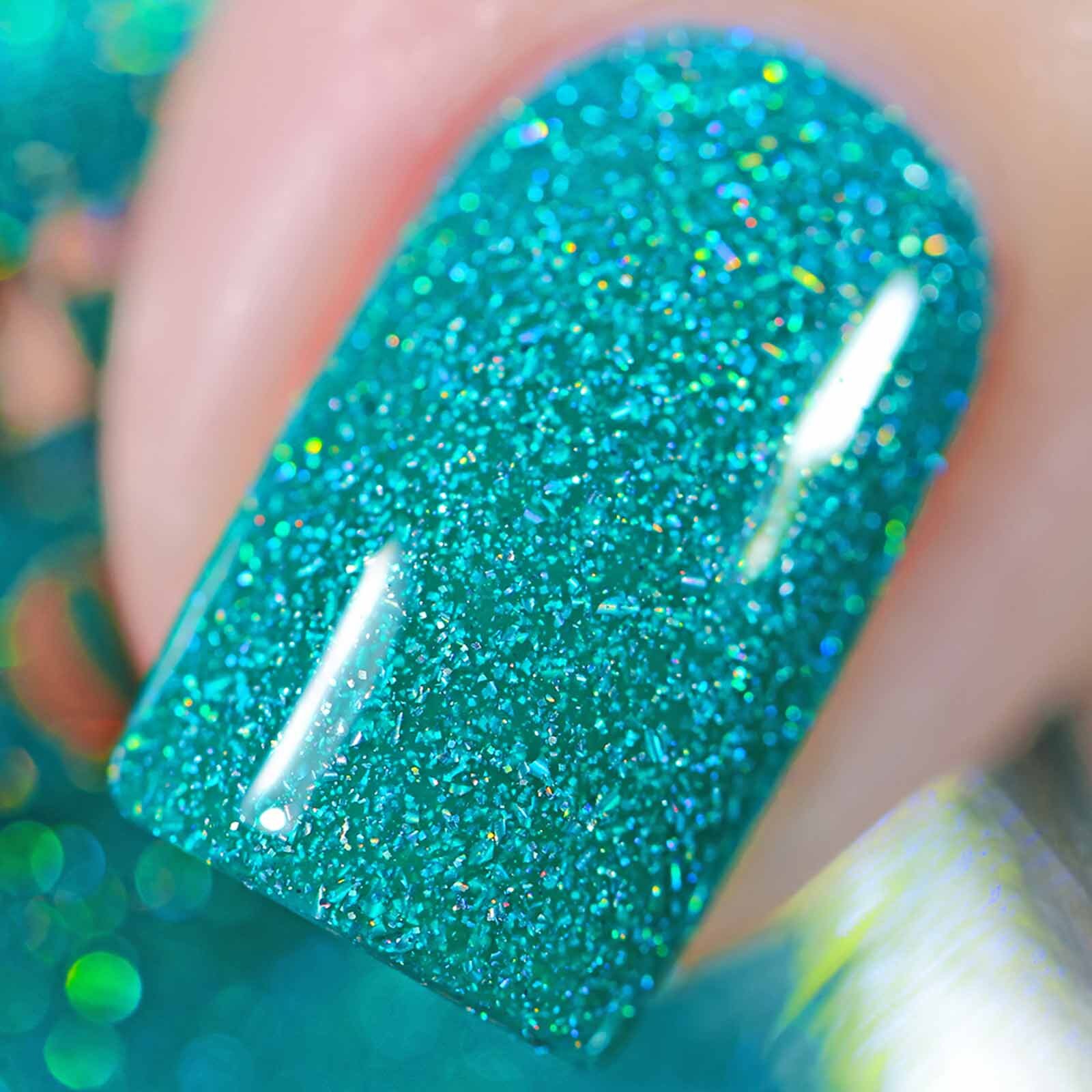 Turquoise Holographic Vegan Nail Polish Teal Blue Glitter - Etsy.de