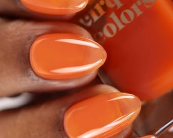 Amber Orange Jelly Nail Polish: Sheer Transparent Finish
