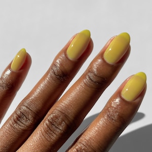 Lemon Yellow Jelly Vegan Nail Polish - Bright Yellow Jelly Polish - Citron Jelly