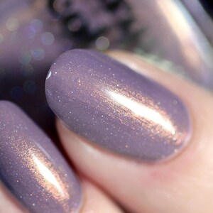 Violet Purple Gray Iridescent Vegan Nail Polish, Lavender Shimmer Holographic Nails Wildflowers image 5