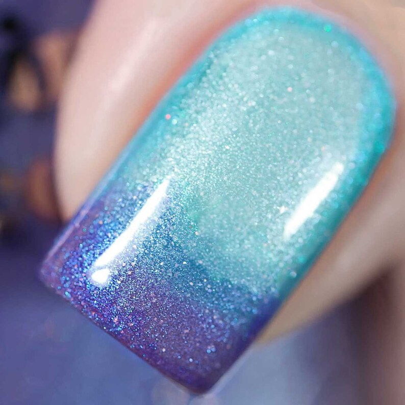 Turquoise Blue Thermal Nail Polish Violet Purple Mood Color Temperature Changing Nail Polish Luna image 4