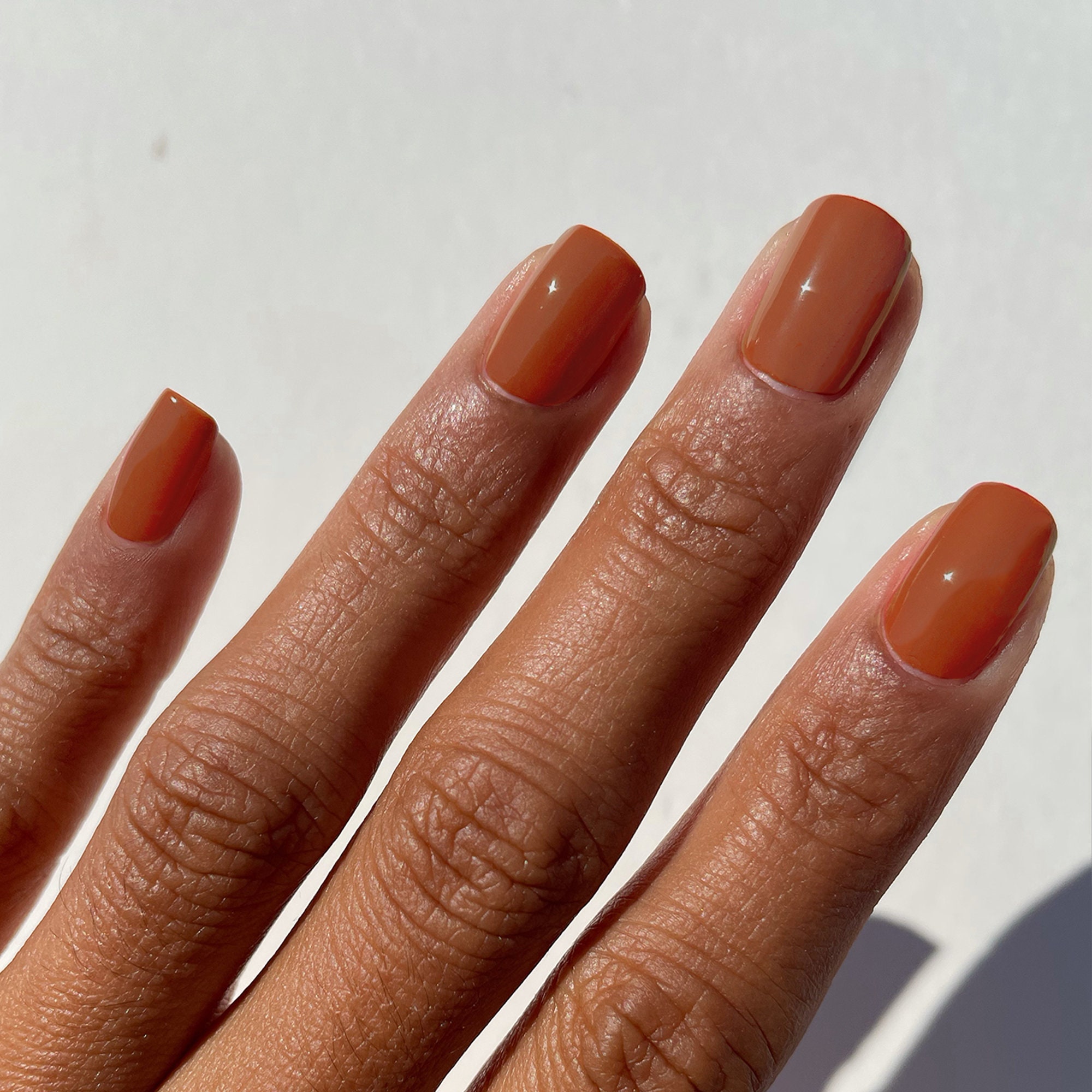 Cute Manicure — Fall nails design consists of two burnt orange to...