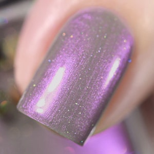 Gray Purple Holographic Vegan Nail Polish Lavender Shimmer Holo Nails Deja Vu image 2