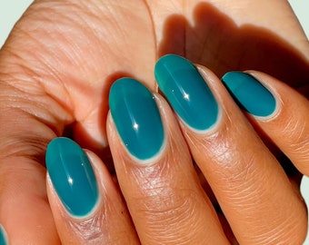 Teal Green Jelly Nail Polish - Cirque Colors Verdigris Jelly