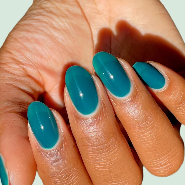 Teal Green Jelly Nail Polish - Cirque Colors Verdigris Jelly