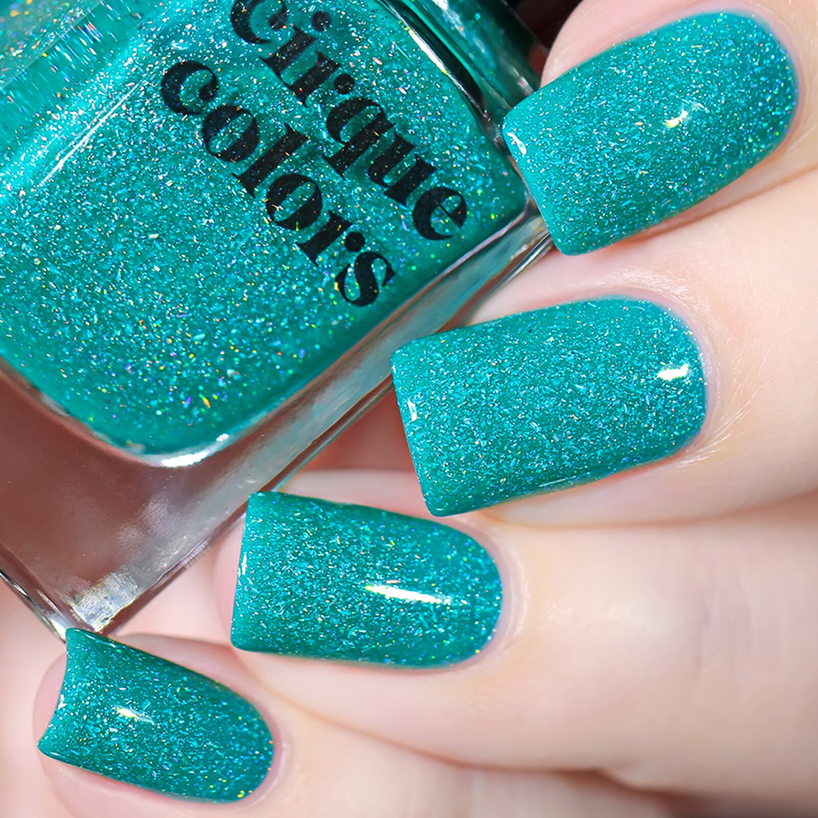 Turquoise Holographic Vegan Nail Polish Teal Blue Glitter Etsy