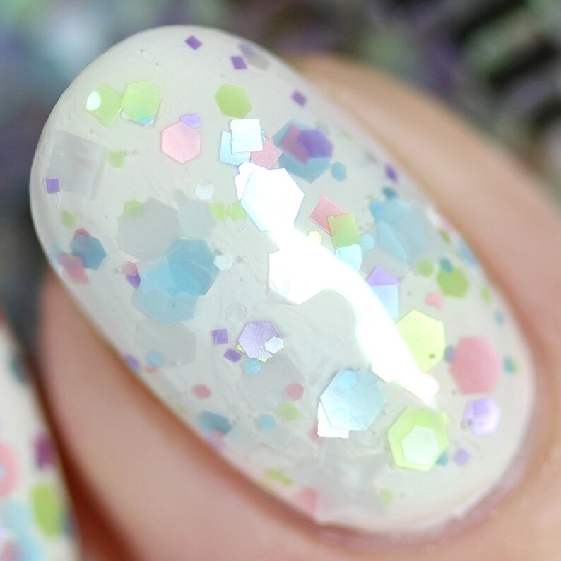 Clear Pastel Glitter Vegan Nail Polish Confetti Nail Polish Etsy