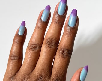 Purple to Aqua Blue Thermal Mood Color-Changing Nail Polish - Cirque Colors Eb & Flow