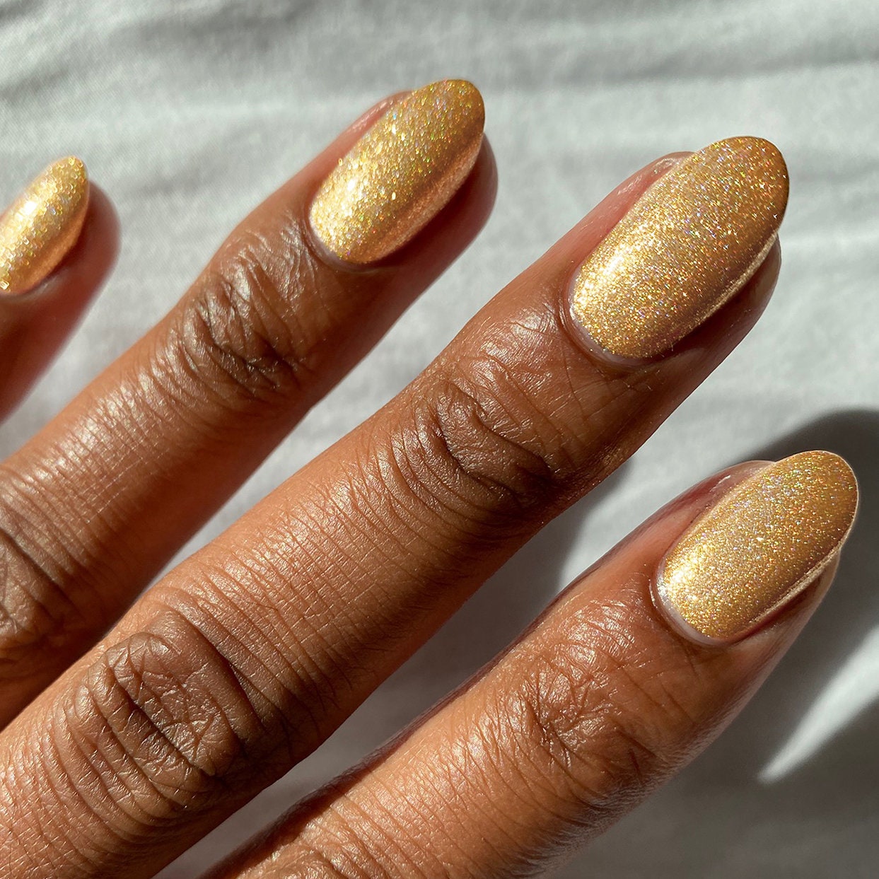 Gold Holographic Vegannail Polish Yellow Gold Holo Nails 24K Affair 