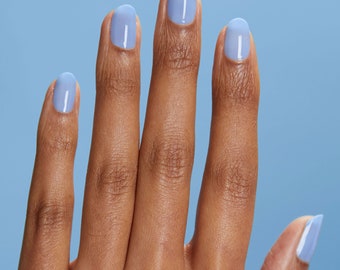 Sheer French Blue Jelly Vegan Nail Polish - Light Denim Blue Polish - Morningtide