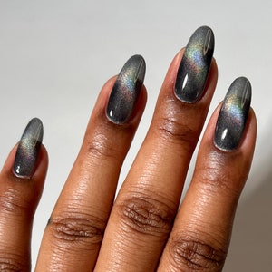 Black Holographic Magnetic Nail Polish - Cirque Colors Black Swan