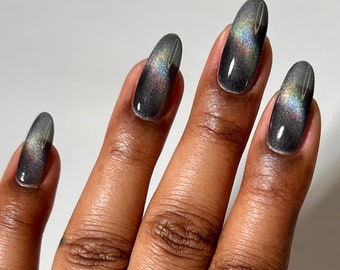 Black Holographic Magnetic Nail Polish - Cirque Colors Black Swan