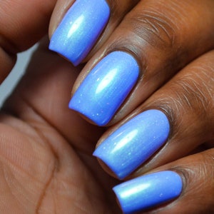 Blue Shimmer Periwinkle Vegan Nail Polish - Sky Blue Holographic Nails - Anchors Away