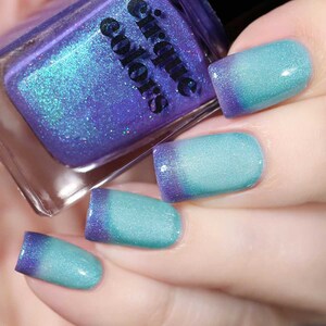 Turquoise Blue Thermal Nail Polish - Violet Purple Mood Color Temperature Changing Nail Polish - Luna