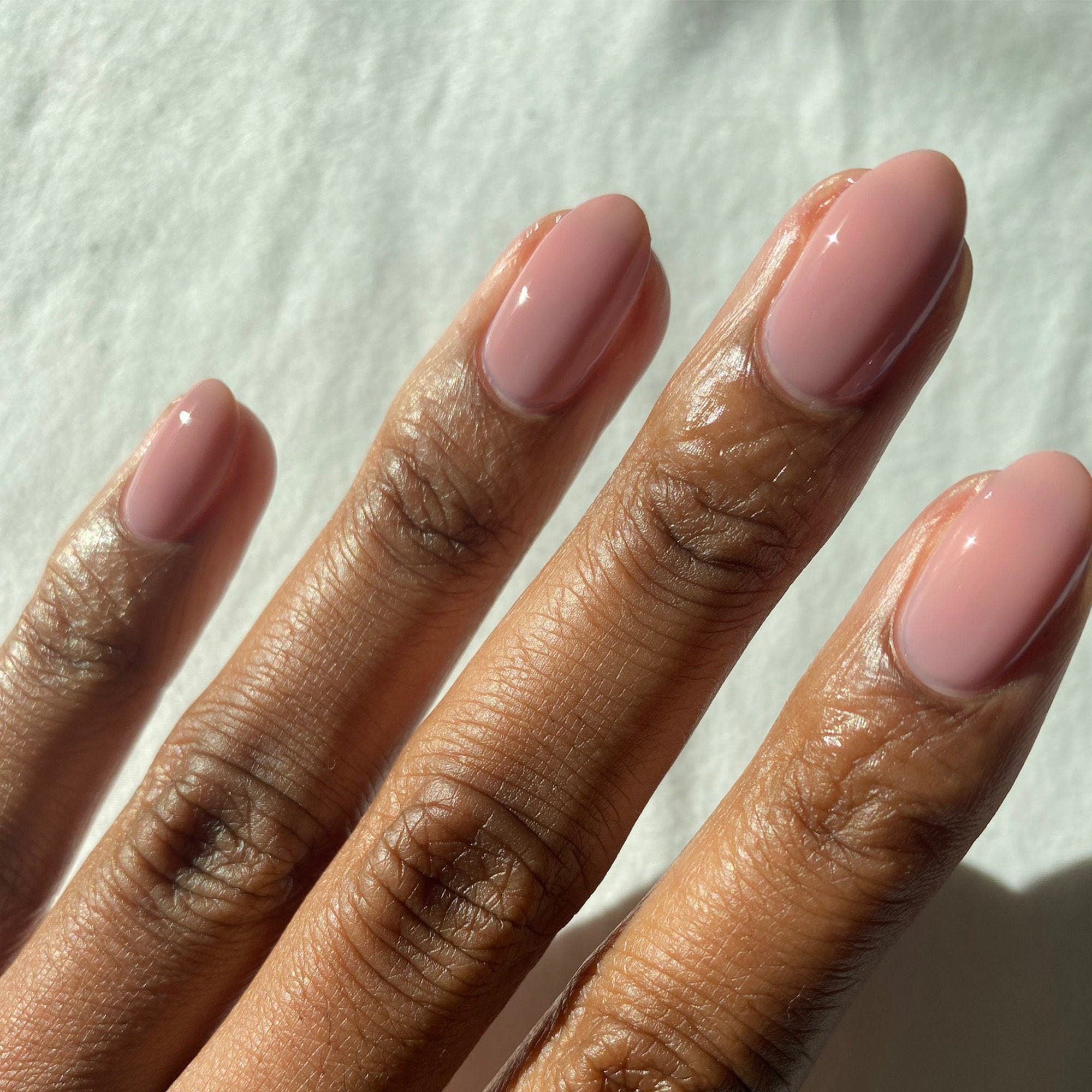 sheer pink nail polish french manicure