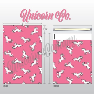 100 Pink Unicorn 10x13 Flat Poly Mailers 100 Pack Self Sealing Flat Mailers Shipping Envelope Bags LULA Unicorn Bags image 5