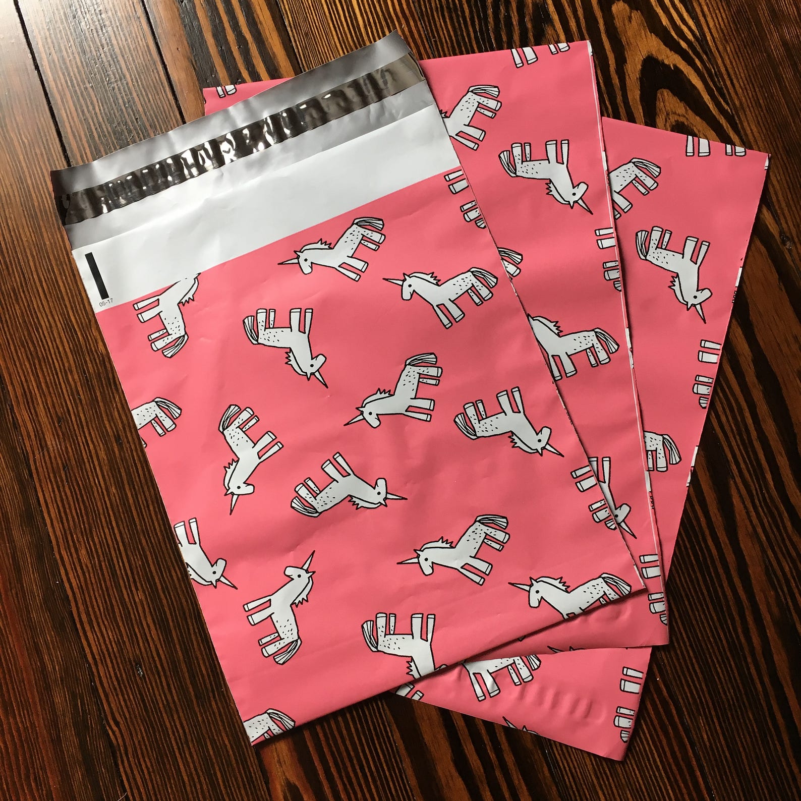 200 Pack 10x13" Designer Pink And Blue Unicorn Poly Shipping Envelopes Bags