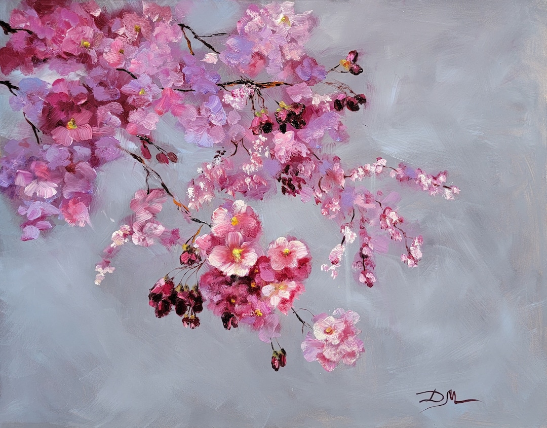油絵 油彩  絵 絵画【Çherry blossom road】 Cherry Blossom Road Painting | Aesthetic | Decoration | Gift
