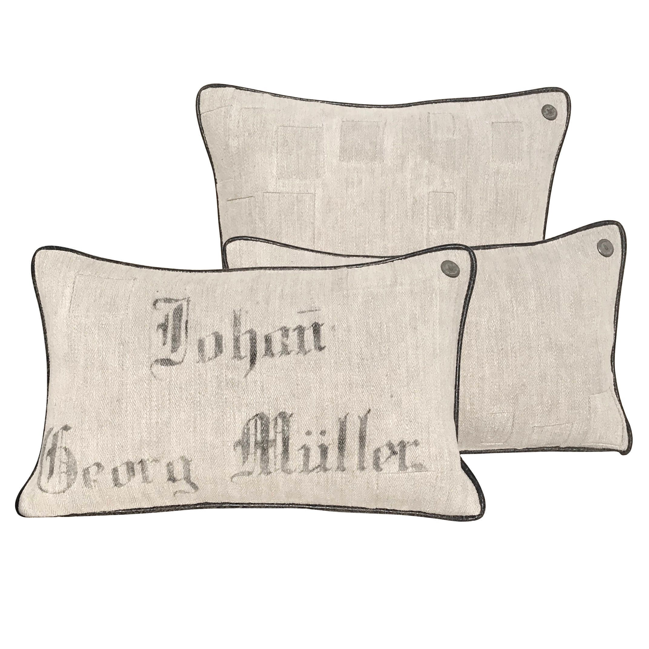 Antique German Grain Sack Pillow From the 1800s 23 X 23 Etsy