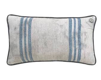 Antique German Grain Sack Pillow from the 1883 - 20" x 11"